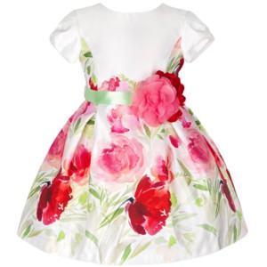 Платье для девочки белое с яркими цветами