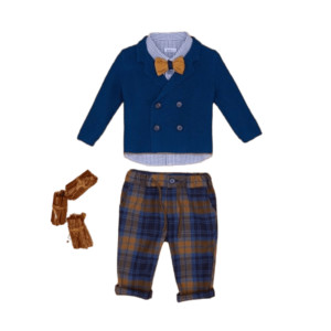 Комплект одежды для мальчика праздничный синего цвета