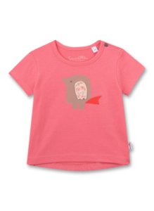 Розовая футболка с принтом птичка
