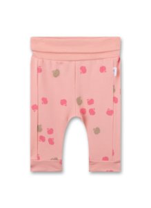 Розовые брюки с принтом яблочки