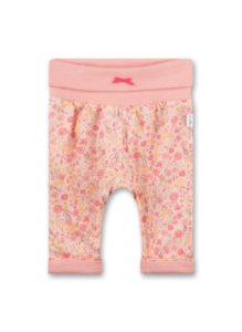 Розовые брюки в мелкий цветочек