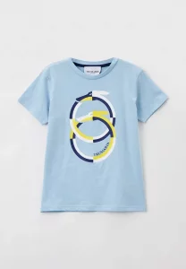 Голубая футболка для мальчика с лого
