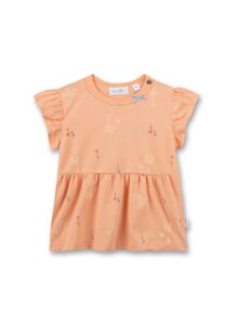 Платье персикового цвета с принтом зайчики